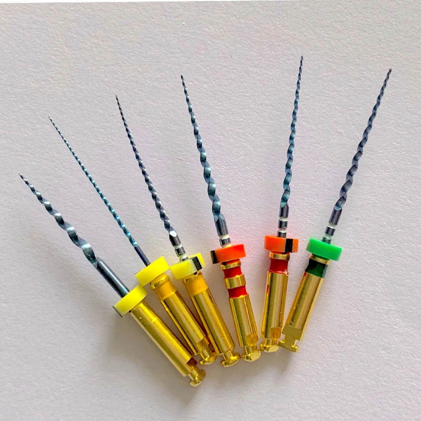 Стоматологический Инструмент 25 мм 04 конические роторные супер-напильники SC-pro Золотой двигатель золотые напильники для тепловой активации Стоматологический Инструмент Синие напильники