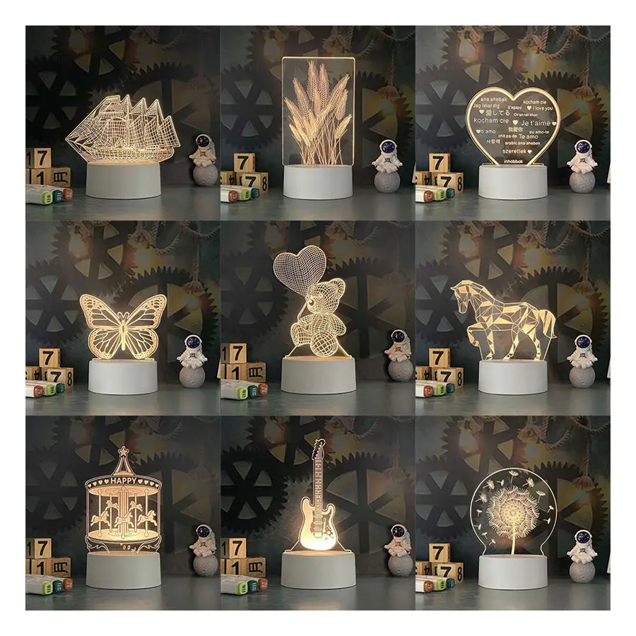 NEW (Hot selling) Cartoon Game Bros question  night lamp for gift 2024
