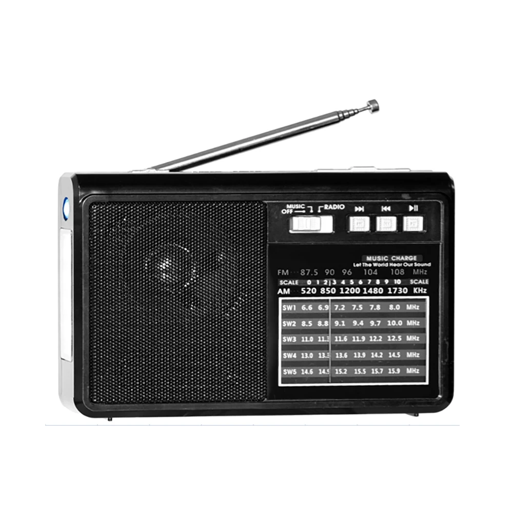 Top seller radio home AM FM SW portable radio with USB TF mp3 music player and LED light torch speaker