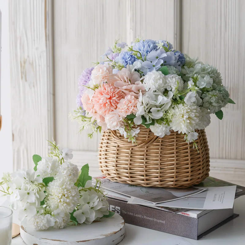 Artificial Bouquet Flower 5 Head Silk For Wedding decoration Multiple Table decor Flowers