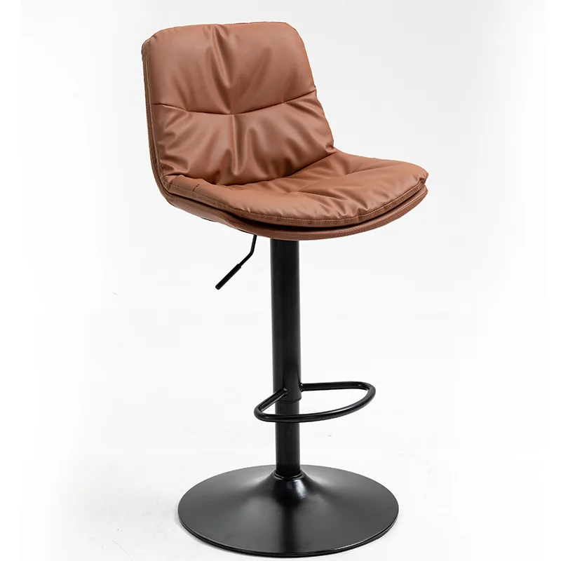 Modern 2 PCS PU Leather High Quality Adjustable leather swivel Bar Stools bar chairs