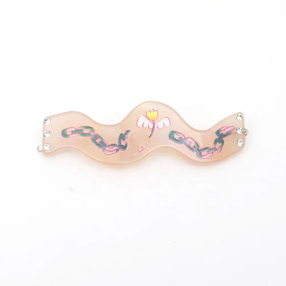 Factory Direct Hair Accessories Fashion Style Hairpin Headdress Adornment Clip Acetate Plastic Resin Wood Made of Acrylic SP