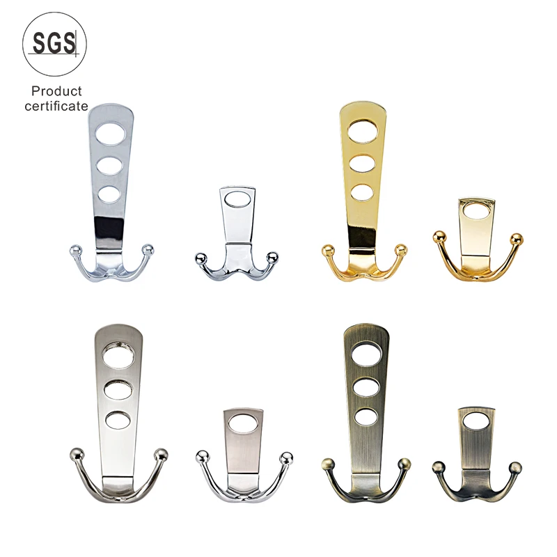 Европейский полый u-образный цинковый сплав двойной настенный крючок для мебели для спальни