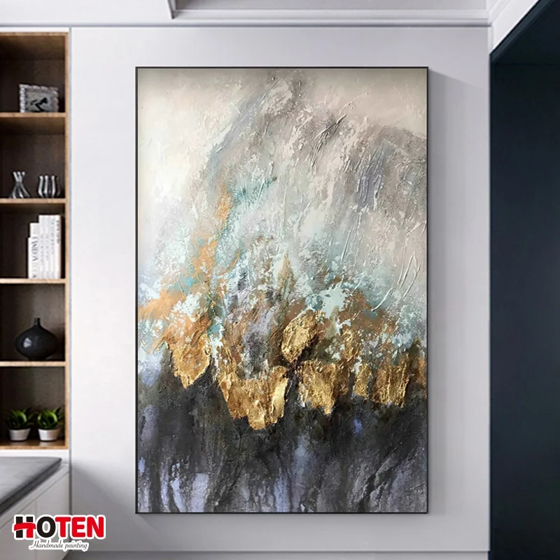 Wholesale Modern Newest Design Handpainted Artwork Abstract Acrylic Canvas Painting Wall Art for Hotel Decor Handmade