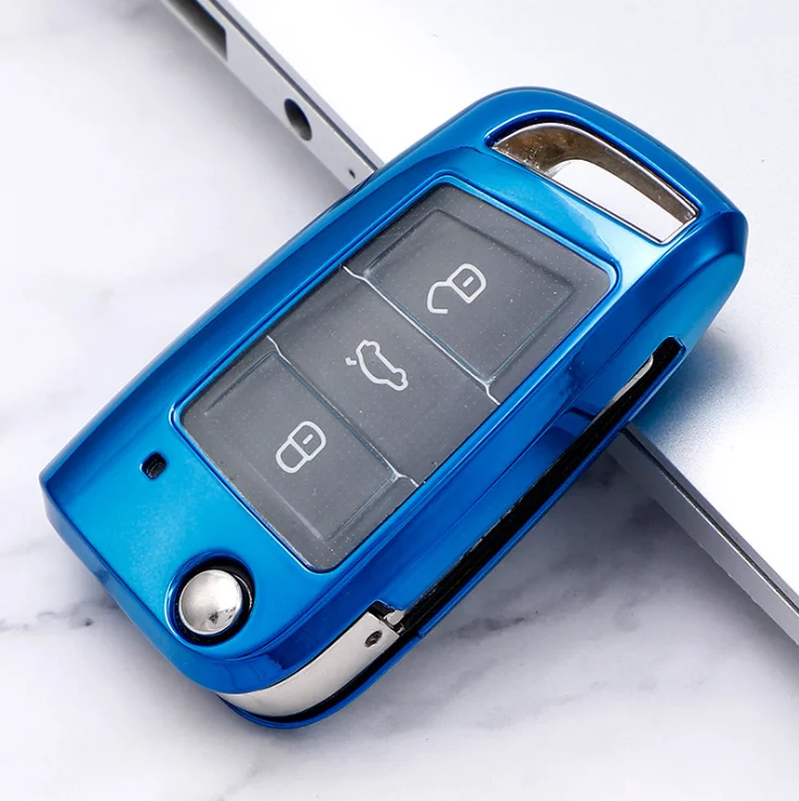 
Hot Selling Car Key Case soft TPU Car Key Fob Cover for Volkswagen Vw Passat and Skoda 