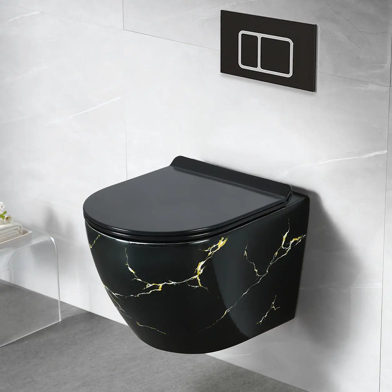 Ceramic luxury design bathroom sanitary ware european wall hung wc bathroom suites bidet modern toilet set