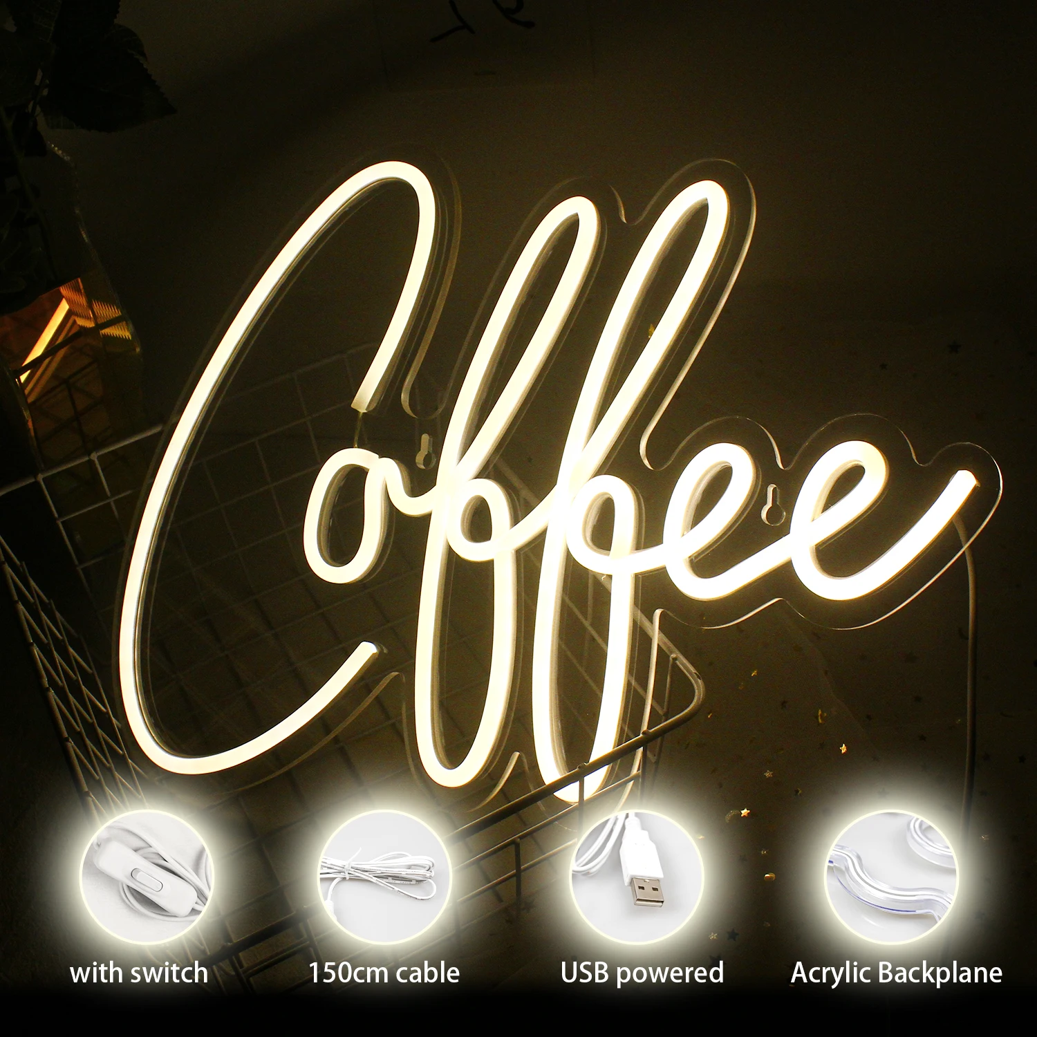 Wholesale WanXing LED Neon Sign For Coffee Shop Bar Fashion Design Custom Christmas Birthday Party Acrylic Neon Light Decoration