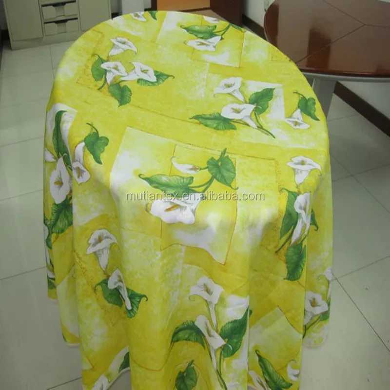 Custom Printed 100%Polyester Water Proof Oil Proof Round Table Cloth