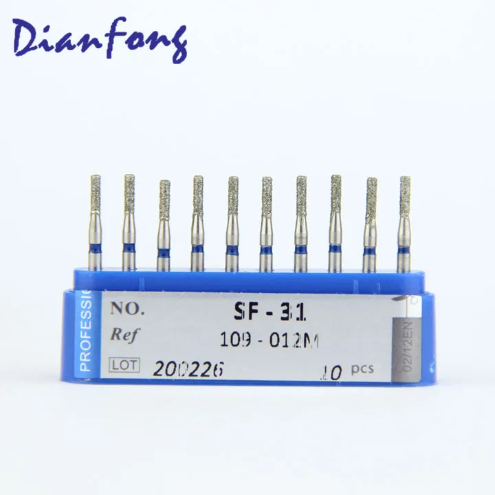 SF-31(109-012M) cylindrical shaped CE ISO certified medium FG high speed dental diamond bur dental manufacturers