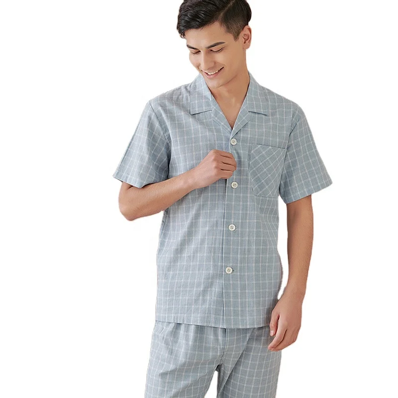 
 Новинка 2021, хлопковый летний костюм для дома для пар, повседневный мужской Пижамный костюм с коротким рукавом  