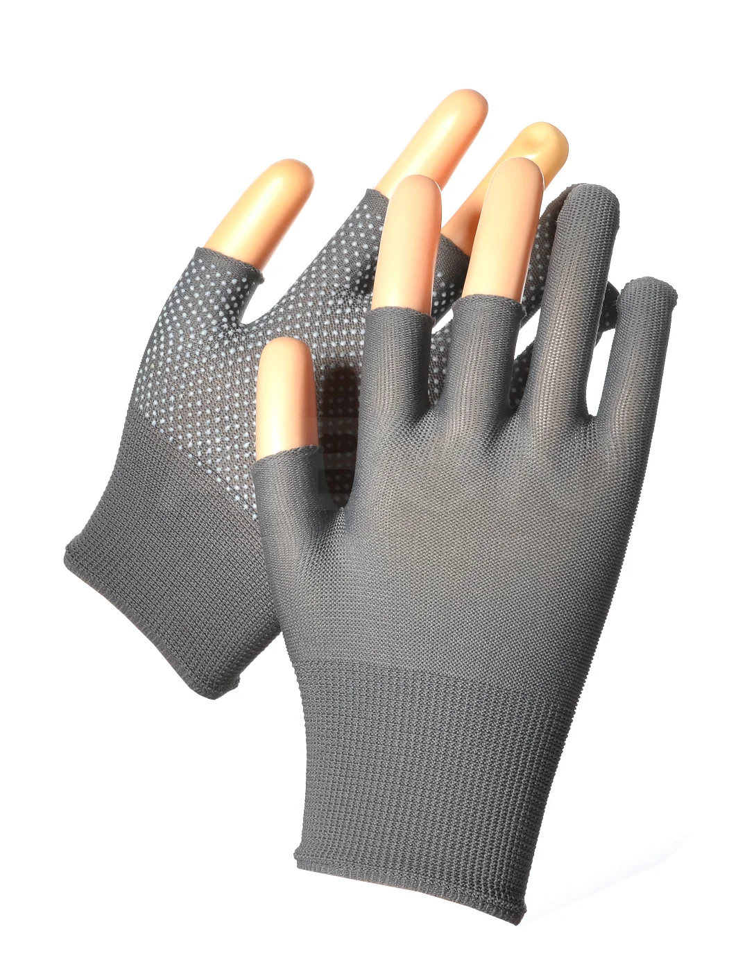 orange seamless knit nylon nail tech use impact cotton or polyester oilfield nitrile thin layer latex rubber coated work gloves