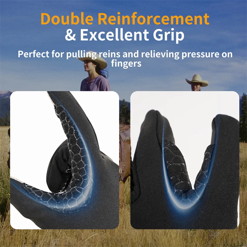 Wear-resistant Horse Riding Equestrian Gloves Touchscreen 7.4V Rechargeable Battery Electric Heating Gloves