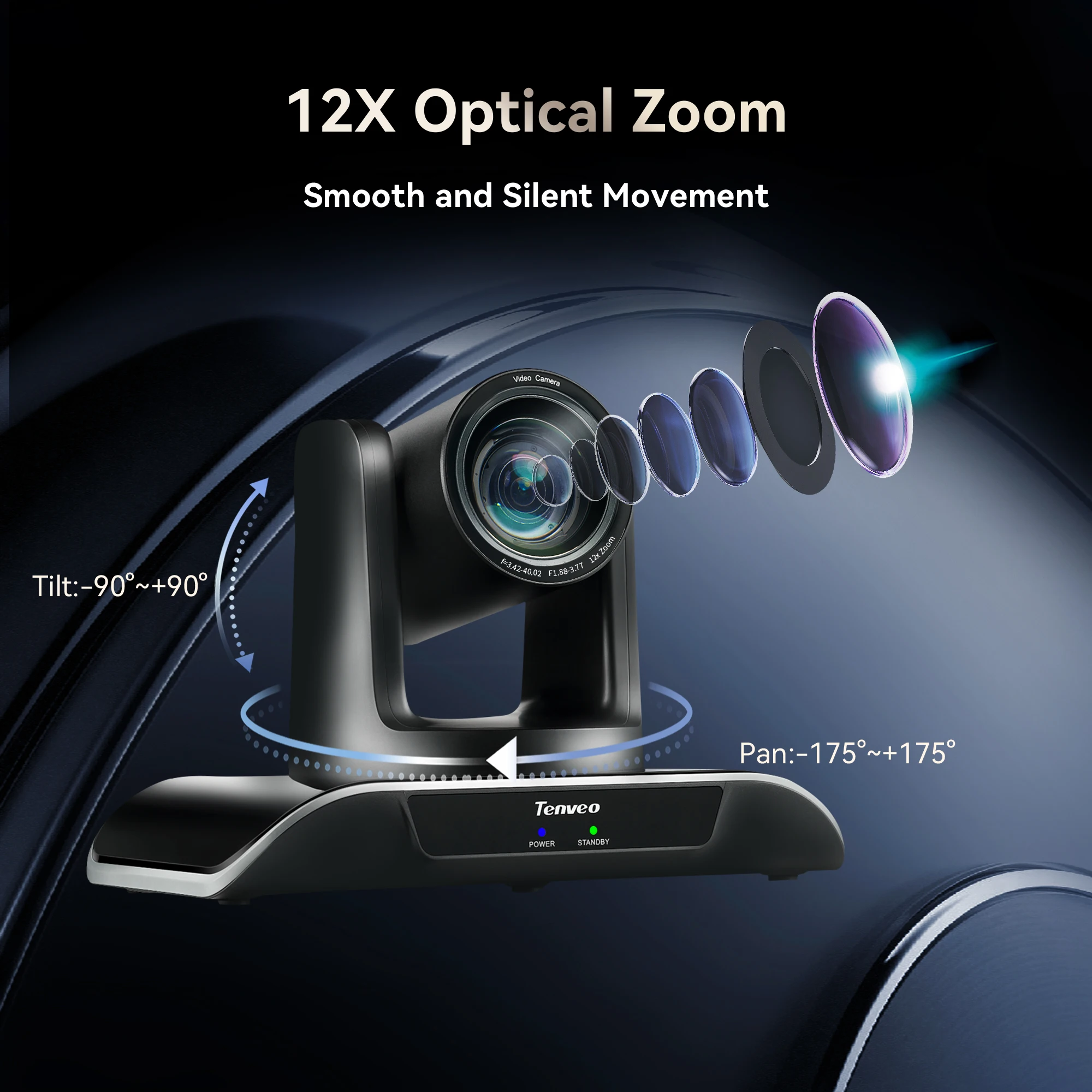 Best selling Wall mounted UHD 12X optical zoom 4k USB3.0+HD MI conference PTZ camera