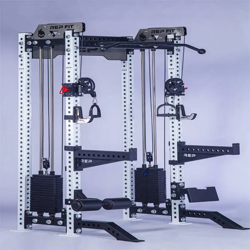 Commercial gym equipment power cage heave duty dual cable crossover squat rack multifunction smith machine