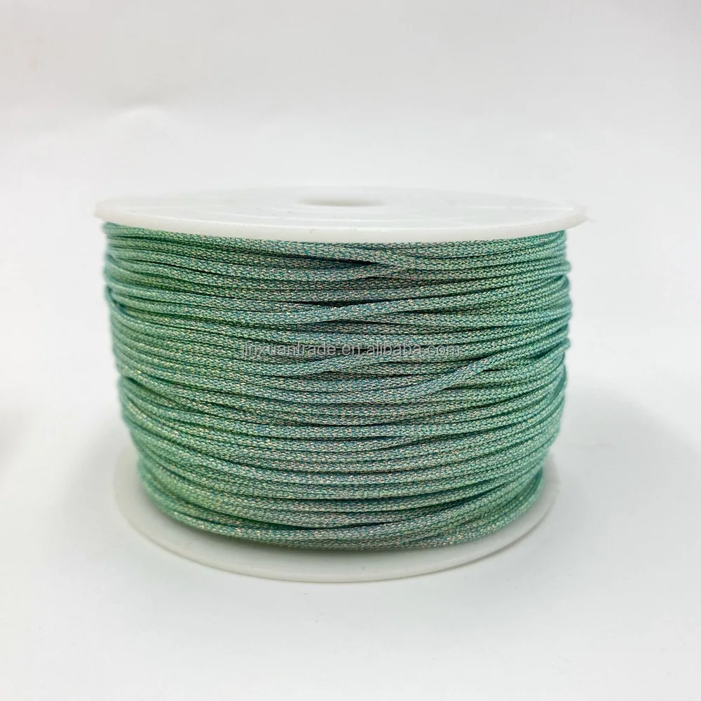 1mm Polyester Metallic Thread Bracelet DIY Jewelry String,Glitter Cord,Beading Wrap Yarn Beads Metallic Passing Cord