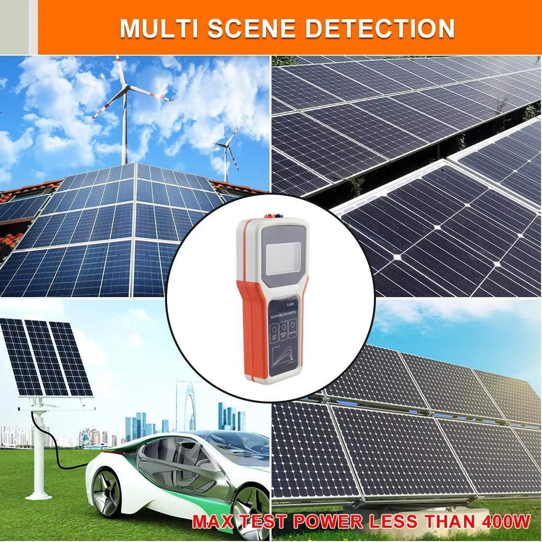 EL400B LCD MPPT solar panel multimeter tester smart current tester voltage tester digital power meter VOC