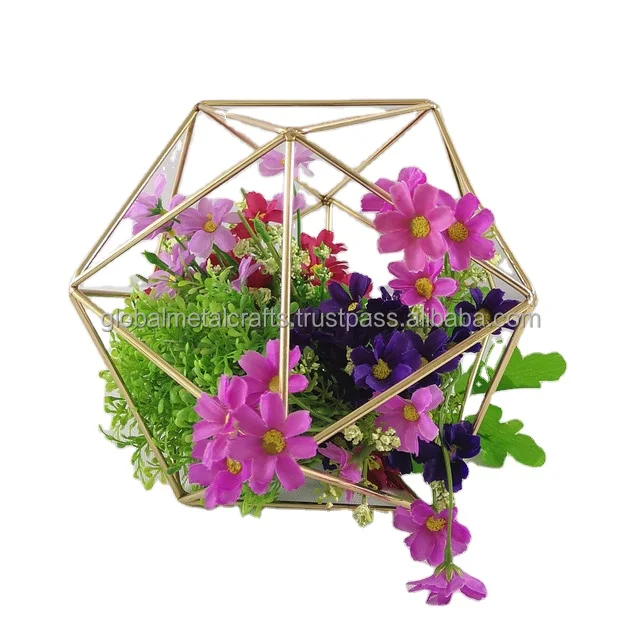 Gold geometric  Flower Stand Vase Column, Metal Geometric Wedding Flower Vase Stand for Wedding Party Dinner Centerpiece
