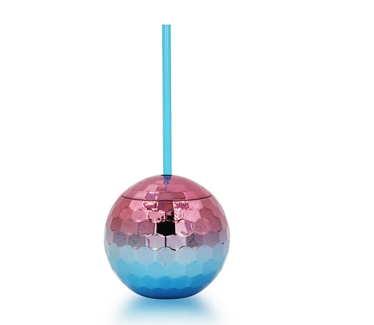 Hot Sale 19 Oz Disco Ball Tumbler Cups 1970s Disco Flash Ball Cocktail Cup Sparkly Glitter Disco Bar Party Wine Drinking Tea