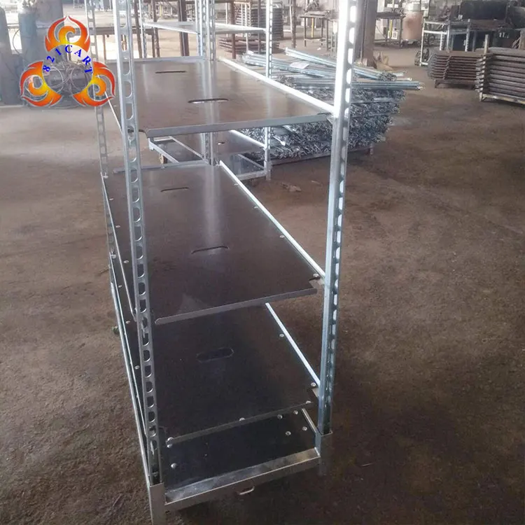 Stackable Nursery Transport Greenhouse Flower Plant Carts Metal Trolley For Flower Display