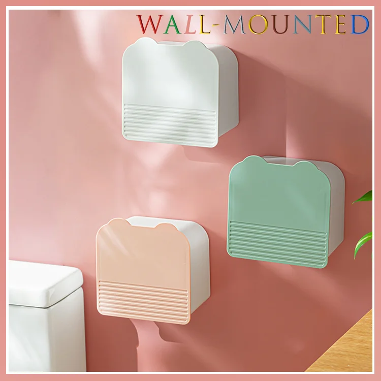 Wholesale Wall Mounted Flip Dustproof Sealed Storage Box Plastic Cotton Pad Container Portable Cotton Pad Container