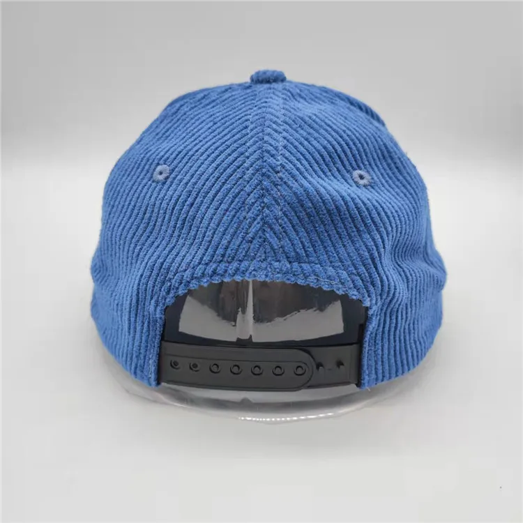 corduroy 5 panel customized 3d embroidery logo snapback cap