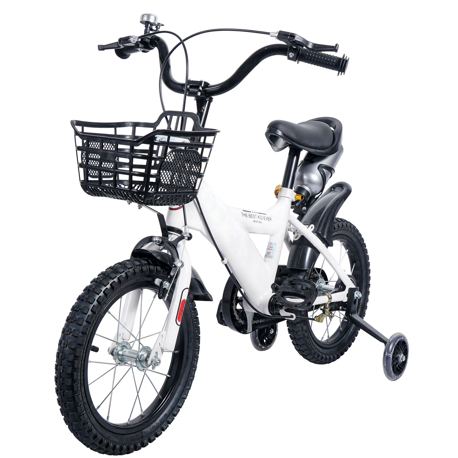 Hot Selling 14 Inch 4-Wheel Steel Bicycle for Kids 3-6 Years Old with Ordinary Pedal