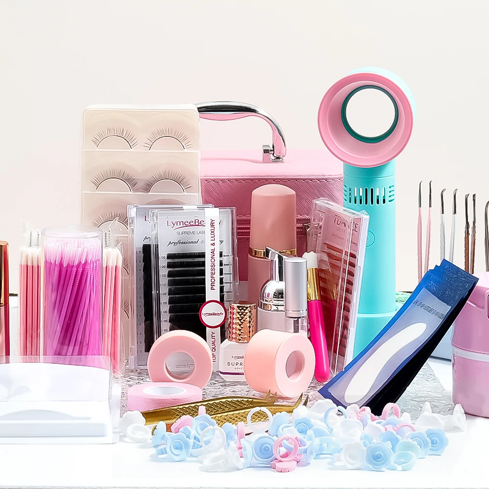 wholesale diy cluster eyelash extension starter beginner kit eyelashes extension professional training kit set box