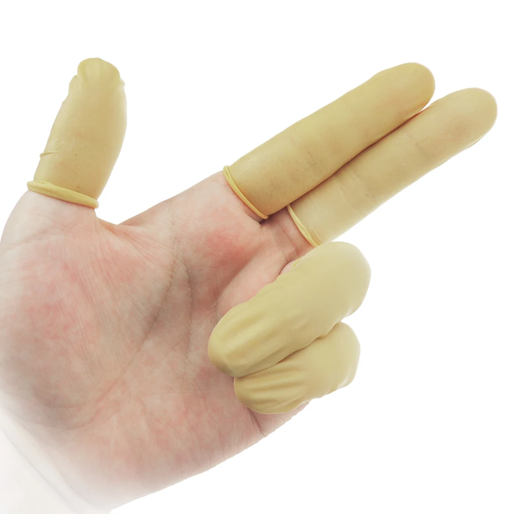 Super cheap medical transparent clean room yellow finger cots