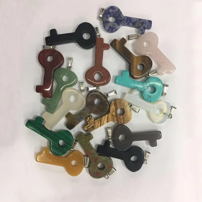 Bulk Sale  Natural Crystal moon Pendant Healing Gem Carving heart Star Crystal Pendant Decoration