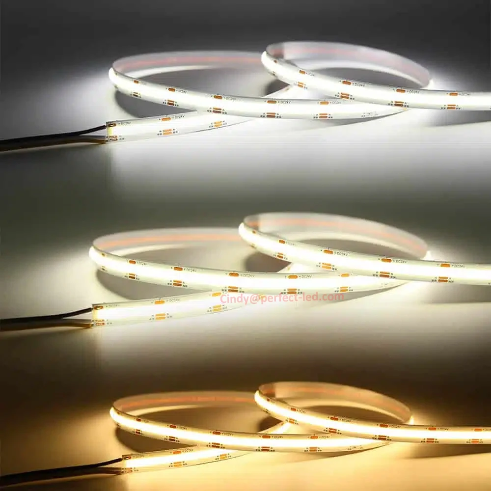 High Density 608 LEDs 10mm PCB Flexible FCOB COB LED Strip Light Perfect Tunable White with RA 90 DC24V High Performance