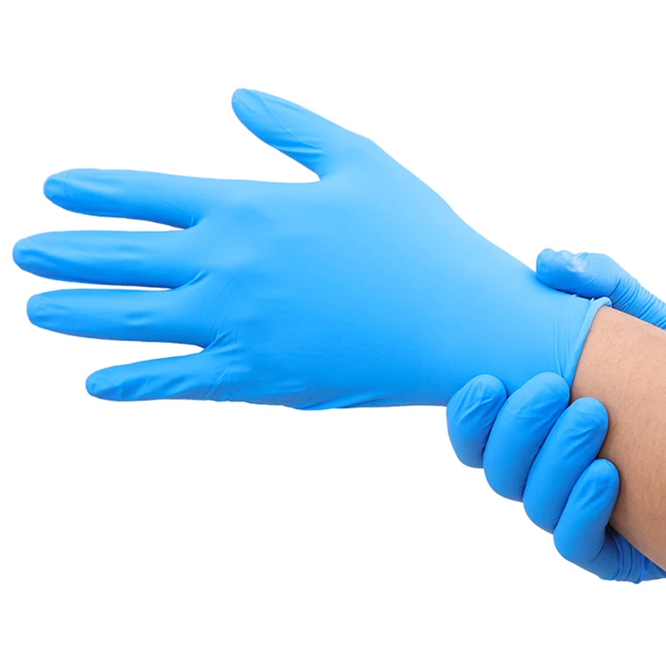 Factory Wholesale cheap examination XS S M L XL blue white black nitrile gloves working powder free nitrile exam gloves
