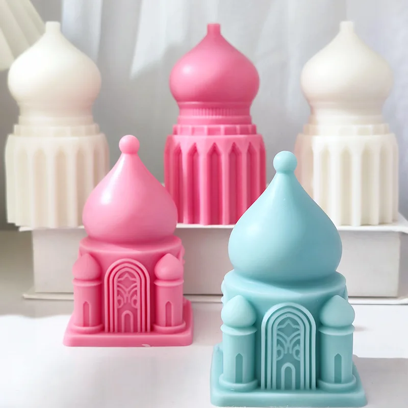 C462 Ancient Silk Road Arabic Architecture Western Style Candle Soap Silicone Mold Holiday Gifts Plaster Ornaments Mold Making