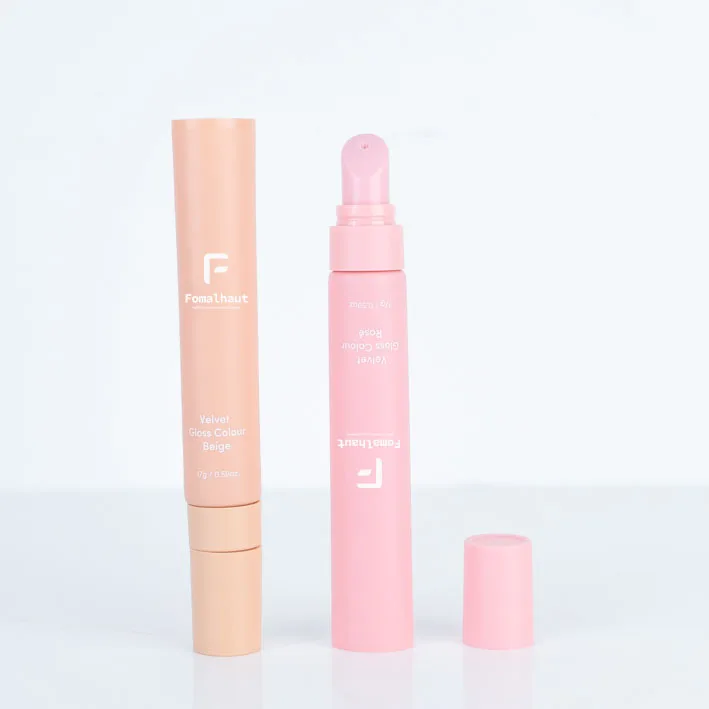 Fomalhaut new design biodegradable sugarcane 17g 0.59oz squeeze soft lip gloss tube
