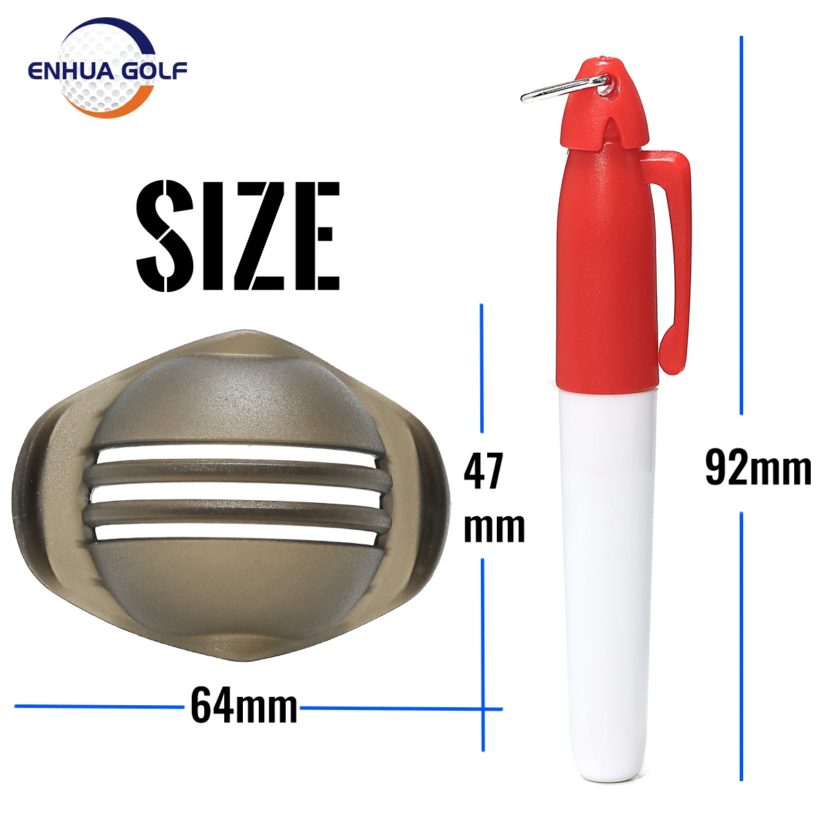 Мяч для гольфа проведенными линиями маркерных ручек с 2 ручками инструмент для выравнивания-Гольф аксессуары для вкладыш для рисования набор трафаретов и мяч для гольфа