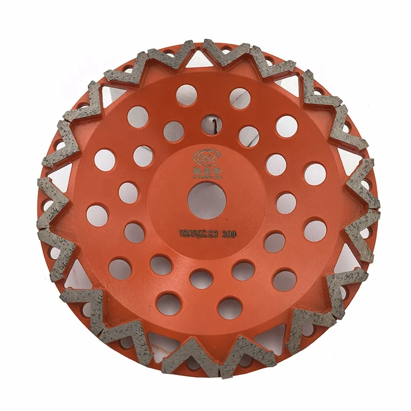 7inch Concrte Floor Diamond  V Shape Grinding Cup Wheel