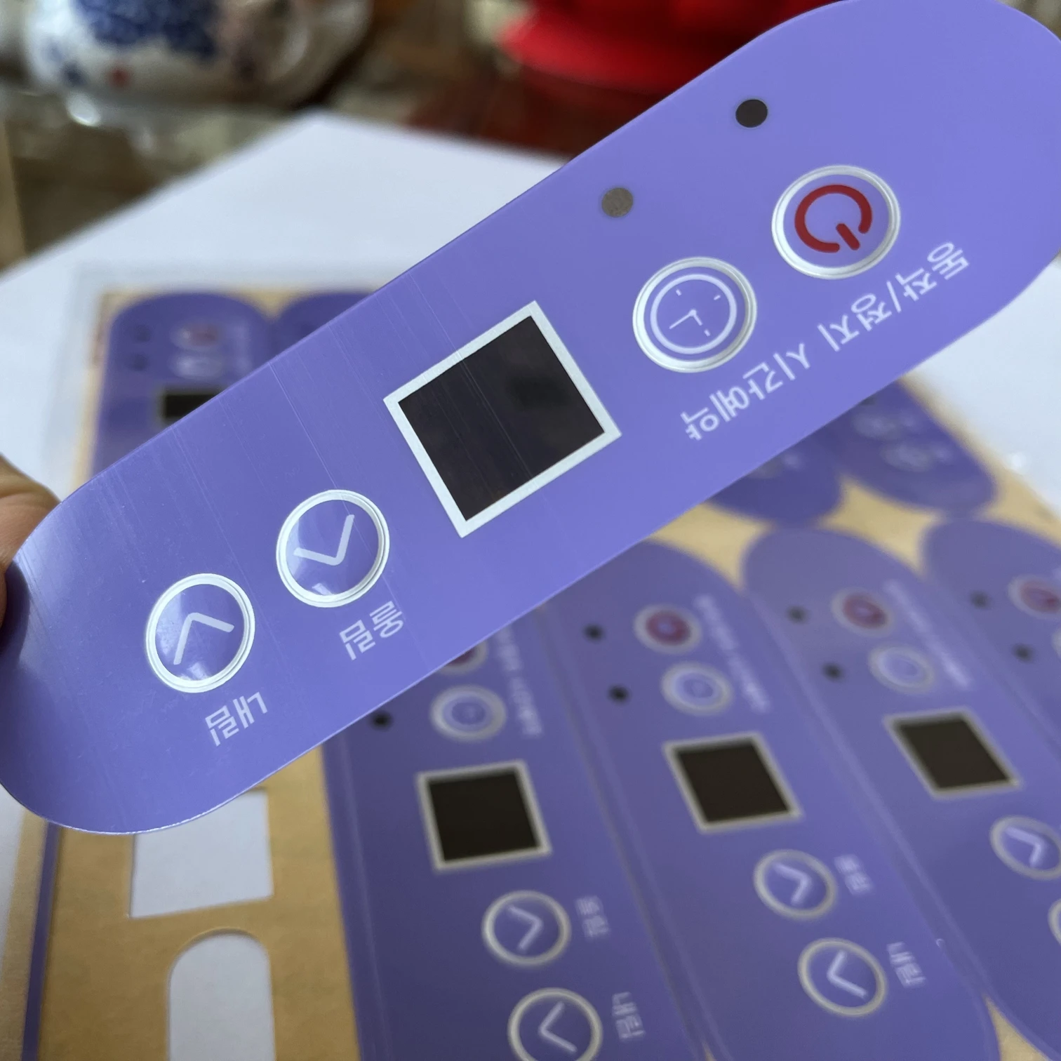 Silk Printed PC Embossed Graphic Overlay Polycarbonate Stickers for Home Appliance