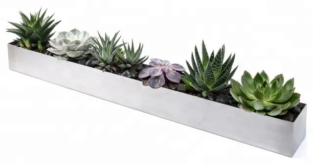 Customized  stainless steel rectangle flower planters