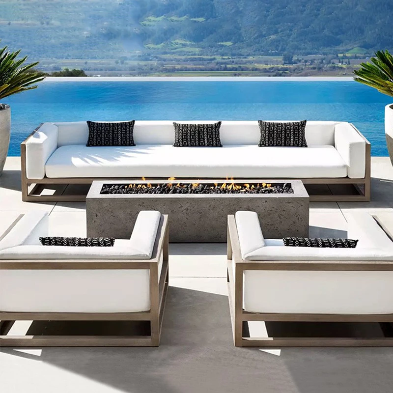 
 Распродажа, секционный роскошный набор диванов из тикового дерева для отеля, патио, балкона, сада   (1600205767252)
