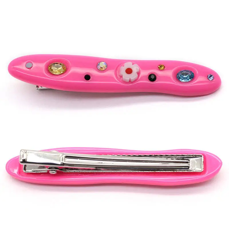 JIRIS New Arriving Candy Color Hairclip Resin Crystal Diamond Barrette Sweet Girls Fashion Hair Accessories Korean Style Hairgri
