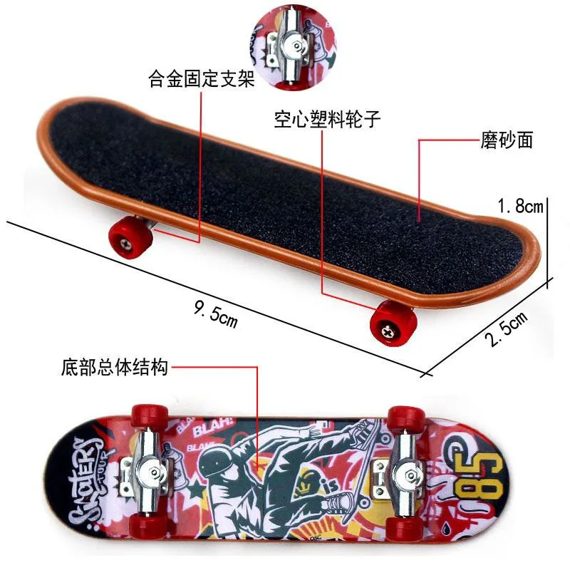 Besafe Fidget Creative Gift Children Alloy Plastic Cross-border Tech Deck Mini Finger Board skateboards Skateboard Toy