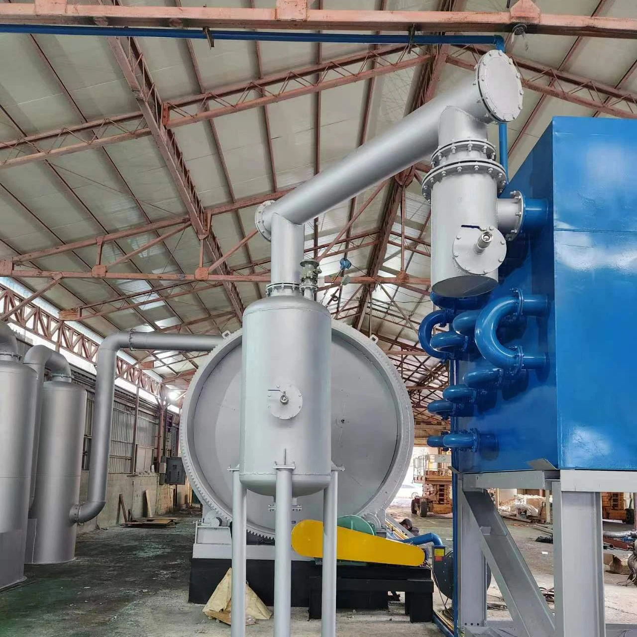 recycling waste tyres and plastic pyrolysis to fuel oil machine