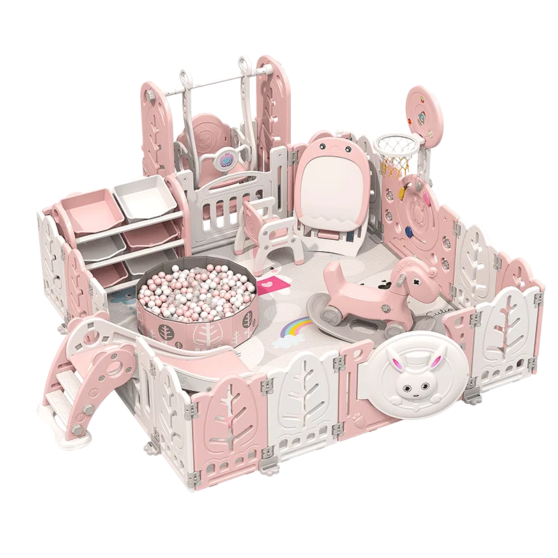 2024 baby fences indoor playpen OEM Foldable Baby Toy fence Custom shape for easy assembly and storage of kids GYM fence