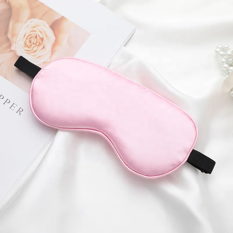 Wholesale Solid Color with same color Piping 100% Pure Mulberry Silk Sleeping Eye Mask