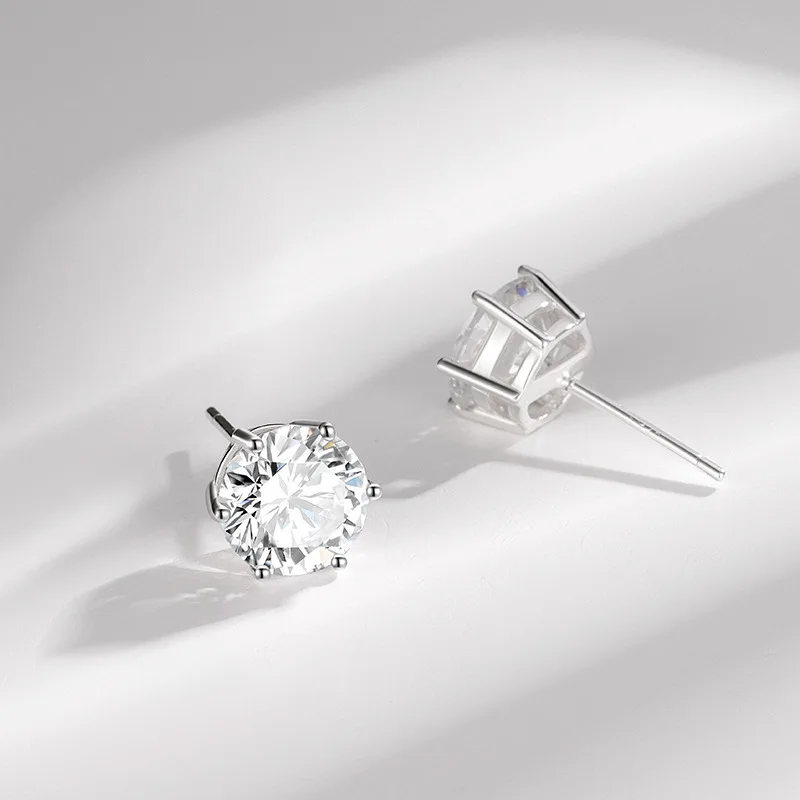 Luxury Earrings Set Screw Back Gold Plated 925 Sterling Silver VVS Moissanite Diamond Stud Earring For Men Women