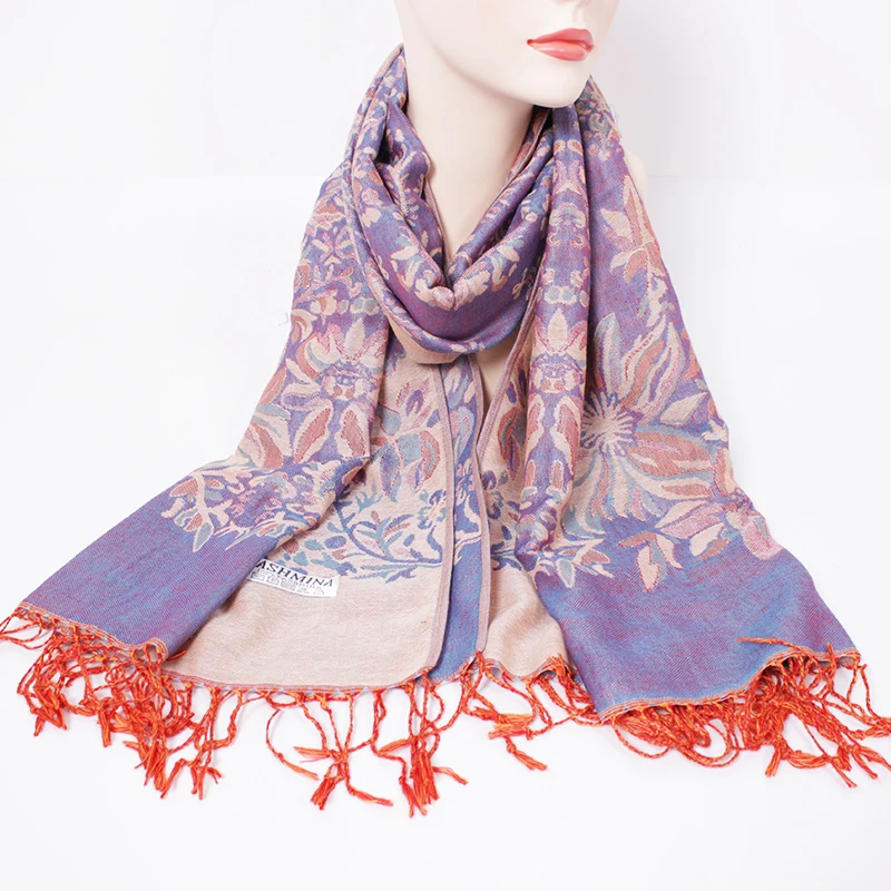 New Fashion Elegant Scarf Crepe Plain Hijab Scarf Flower Design Arab Muslim Hijab