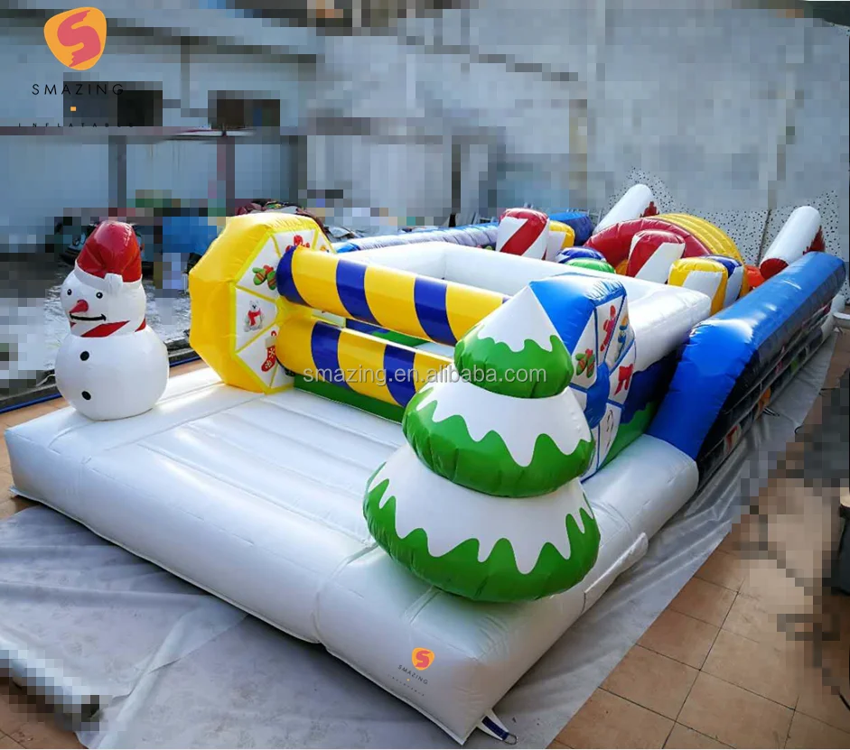 new outdoor christmas kids inflatable  obstacle course for sale