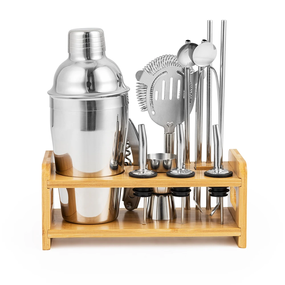 Рождественский инструмент для коктейлей бармена набор смешивания из нержавеющей стали золотого цвета палка и шейкеров