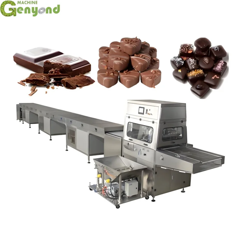 Shanghai Genyond Chocolate Panning Machine Coating Equipment Chocolate Small Enrober Cooling Tunnel