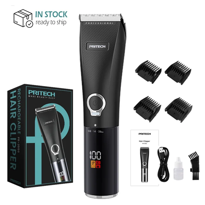 PRITECH NEW DESIGN ceramic rechargeable hair trimmer electric hair clipper for men
