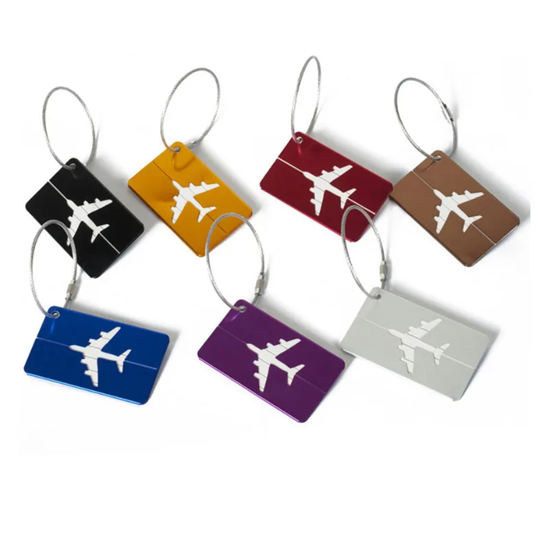 Luggage Tags Business Card Holder Aluminium Metal Travel ID Bag Tag for Travel Luggage Baggage Identifier